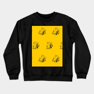 Black intricate fragments on a yellow surface. Crewneck Sweatshirt